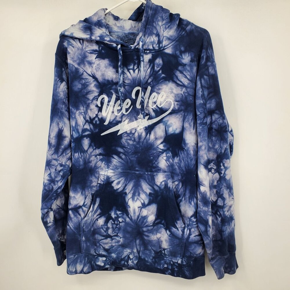 Yee Yee Apparel Granger‎ Smith Blue Tie Dye Pullover Hoodie Sweatshirt Large